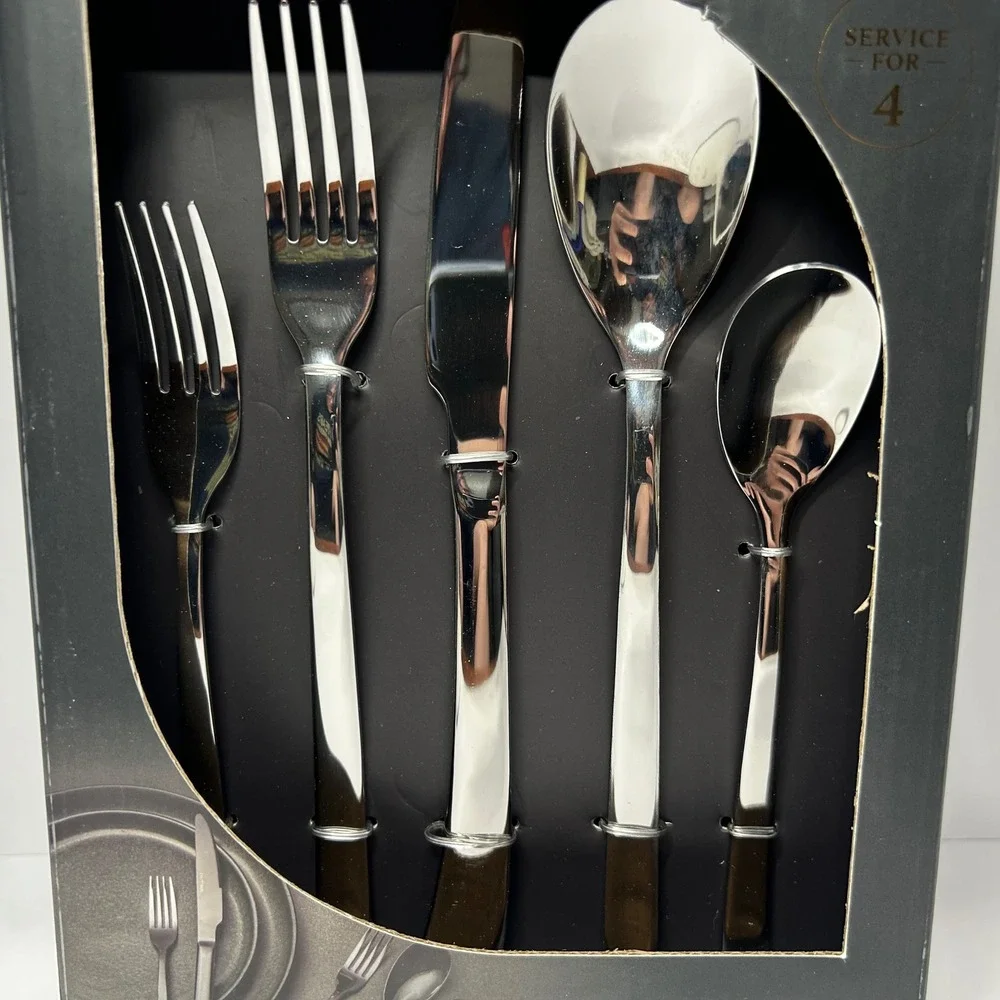 Thyme & Table Royal Flatware Set 20-Piece Luxe Collection Stainless Steel